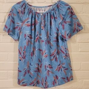 Floral Blue Women's Top
